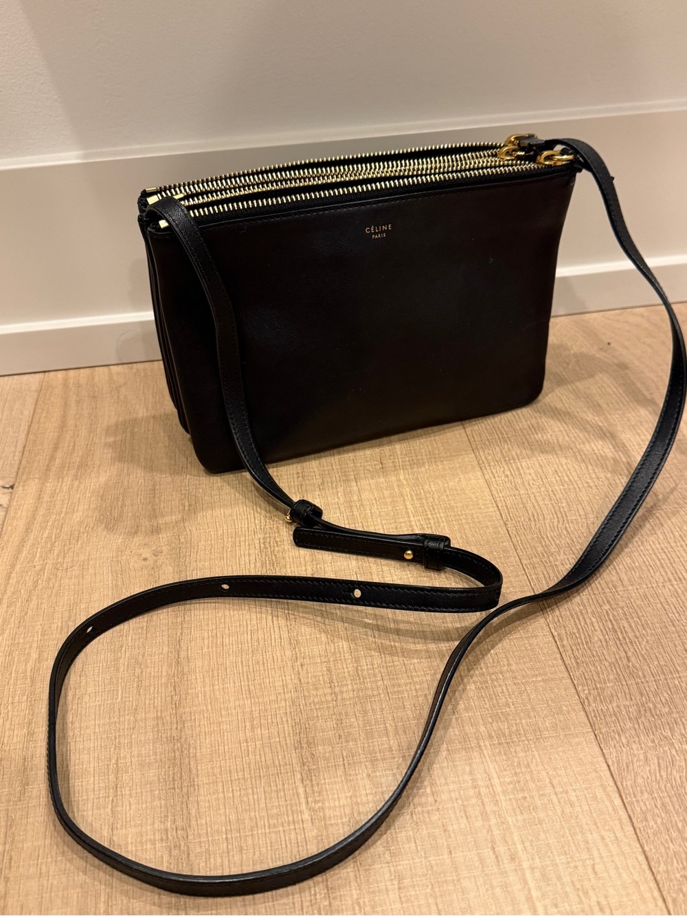 Celine Black Leather Small Trio Crossbody Bag - Picture 5 of 13